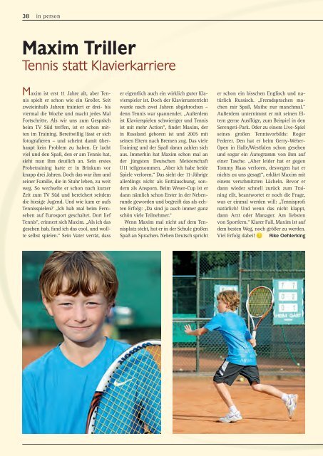 können Sie unser aktuelles Vereinsmagazin ... - Tennisverein Süd