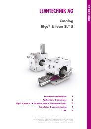 Ritzel-Zahnstangenantrieb - lifgo® 5.4 - LEANTECHNIK AG