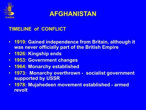 Country Presentation: AFGHANISTAN - eRails