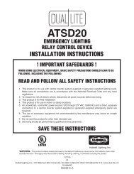 ATSD20 Auxillary Transfer Switch Installation Instructions - Dual-Lite