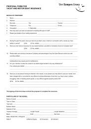 proposal form for yacht and motor boat insurance - VKG
