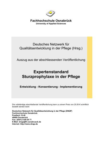 Expertenstandard Sturzprophylaxe in der Pflege - AOK ...