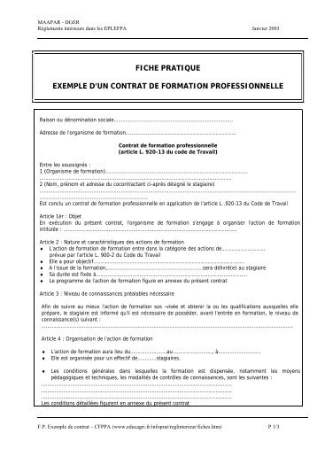 FICHE PRATIQUE EXEMPLE D'UN CONTRAT DE ... - ChloroFil