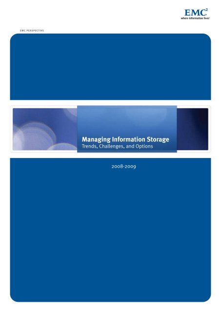 Managing Information Storage - EMC Education, Training, and ...