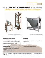 MPE COFFEE HANDLING SYSTEMS - Modern Process Equipment