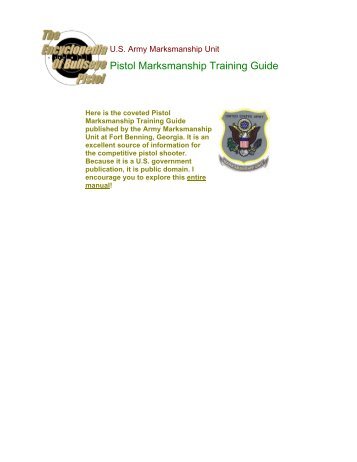 US Army Marksmanship Unit Pistol Training Guide - Weaponeer.net