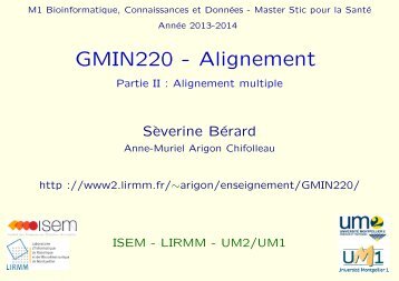 Cours II : Alignement multiple - Site SÃ©curisÃ© du LIRMM