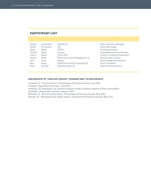 investor's guide to commodities - PRI Signatory Extranet - Principles ...