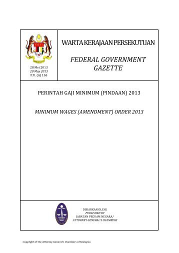 Perintah Gaji Minimum (Pindaan) 2013 - Kementerian Sumber ...