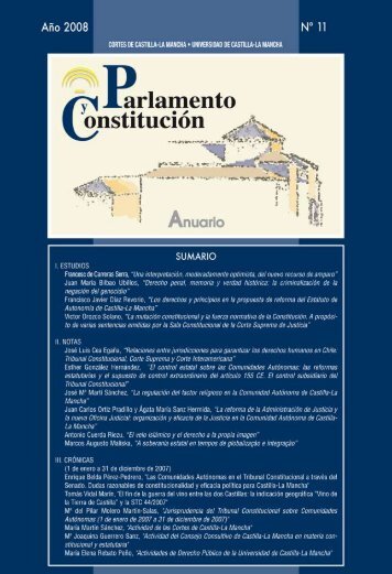 Parlamento y ConstituciÃ³n. Anuario nÃºm. 11 (2008) - Cortes de ...