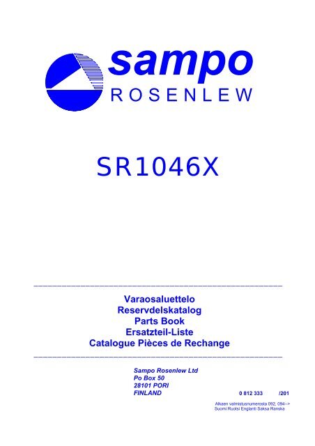 Varaosakirja Sampo Rosenlew 1046x