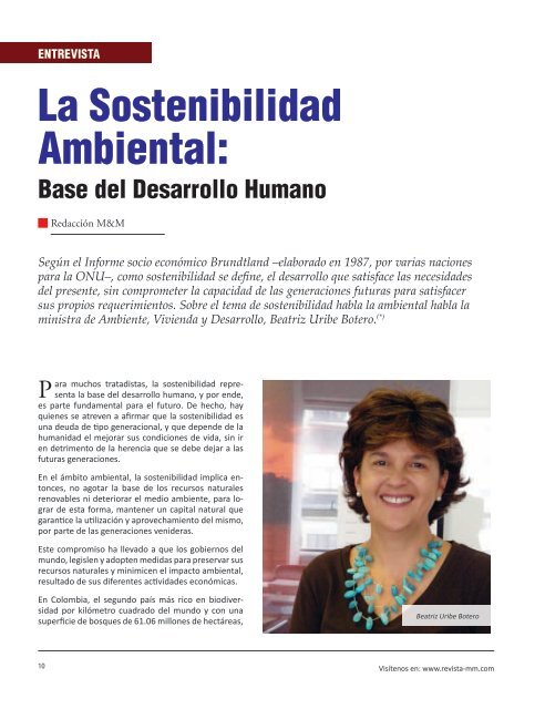 Entrevista La Sostenibilidad Ambiental: Base del Desarrollo ...