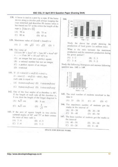 SSC CGL 21 April 2013 Question Paper (Evening Shift).pmd