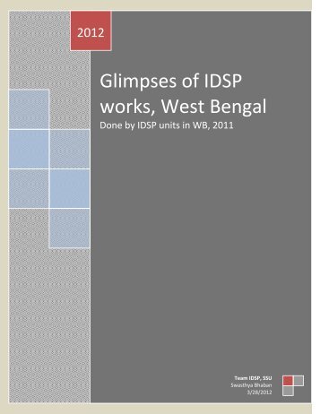 Glimpses of IDSP works, West Bengal - Department of Health ...