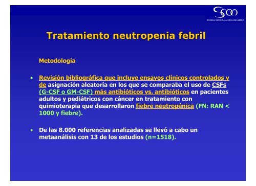 MESA 3: Tratamiento de la neutropenia febril