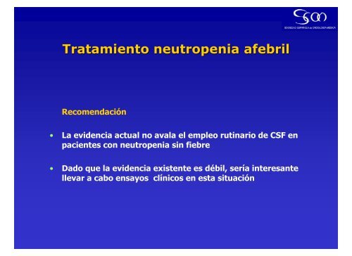 MESA 3: Tratamiento de la neutropenia febril