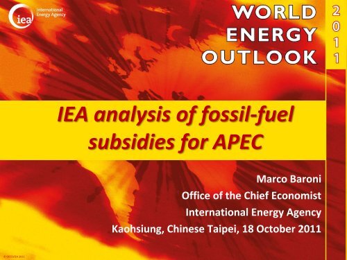 IEA analysis of fossil-fuel subsidies for APEC