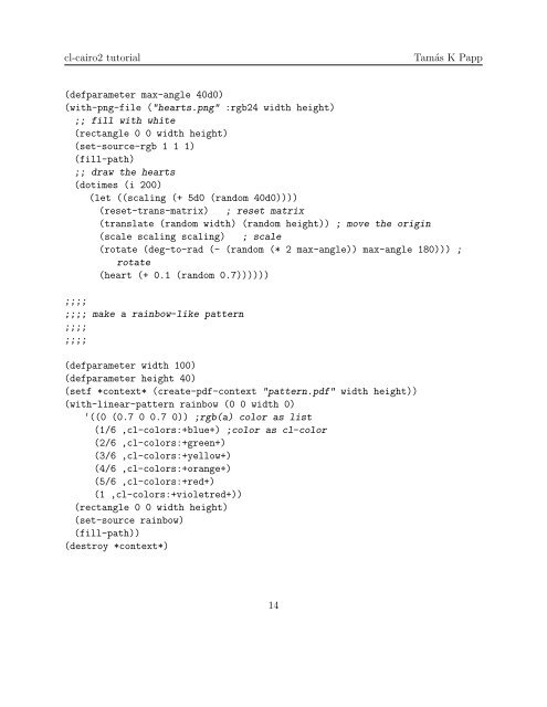 Tutorial for the cl-cairo2 package - Common Lisp.net