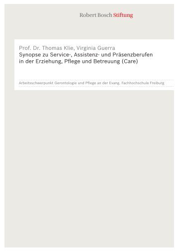 Prof. Dr. Thomas Klie, Virginia Guerra Synopse zu Service-, Assistenz
