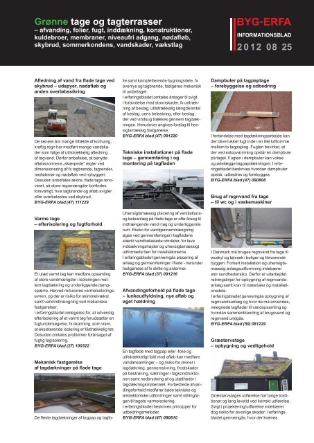 BYG-ERFA informationsblad om grÃ¸nne tage og ... - Klimatilpasning
