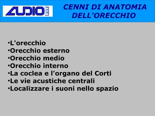 CENNI DI ANATOMIA DELL'ORECCHIO