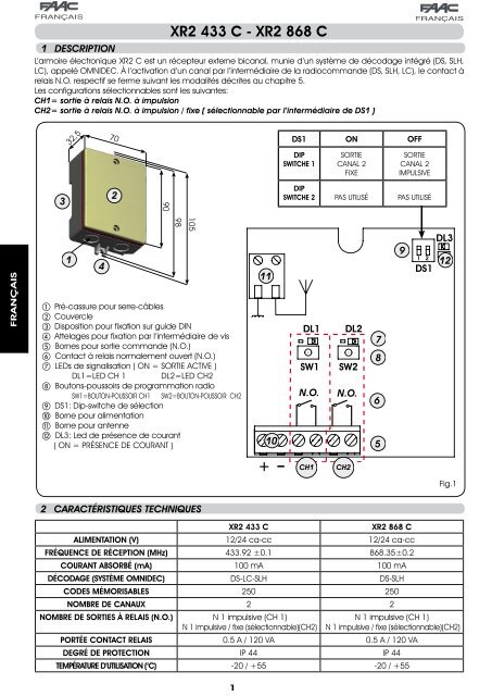 b + XR2 433 C - XR2 868 C - Faac