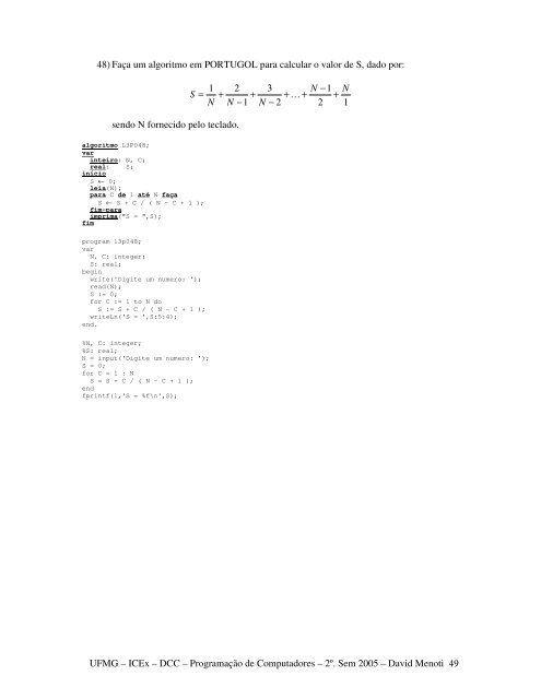 Lista 03a - DCC/UFMG