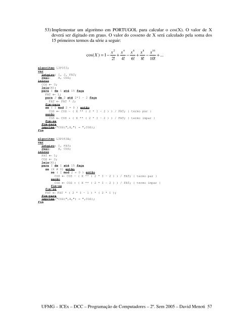 Lista 03a - DCC/UFMG