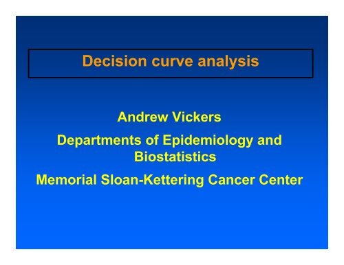 Decision curve analysis