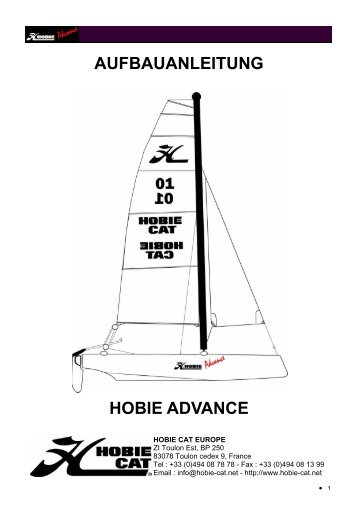 AUFBAUANLEITUNG HOBIE ADVANCE - Hobie Cat