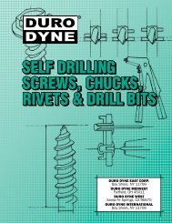 Self Drilling Screws, Chucks, Rivets & Drill Bits Product ... - Duro Dyne