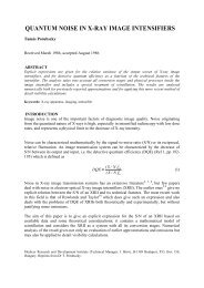 QUANTUM NOISE IN X-RAY IMAGE INTENSIFIERS