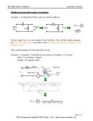 Building System with Laplace Transform Example 1: A High-Pass ...