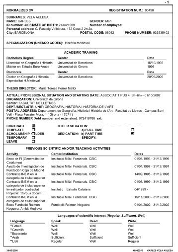 CV in English - Consejo Superior de Investigaciones CientÃ­ficas