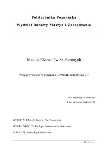 Metoda Elementów Skończonych - tomasz strek home page