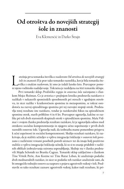 Å olsko polje, letnik XXII (2011), Å¡tevilka 1-2: Od ... - PedagoÅ¡ki inÅ¡titut