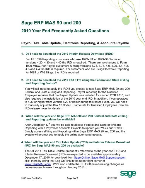 2010 Year End FAQs - Giving Tree Consulting