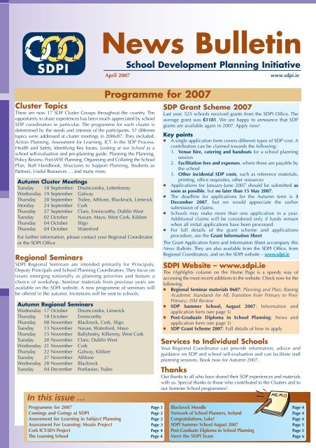 SDPI News Bulletin - April 2007 - School Development Planning ...