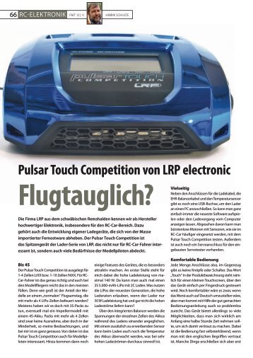 Pulsar Touch Competition von LRP electronic Flugtauglich?