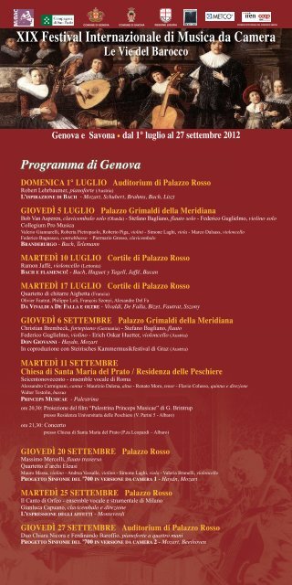 XIX festival Internazionale di Musica da Camera Le Vie del Barocco ...