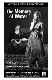 The Memory of Water, Program - Langham Court Theatre