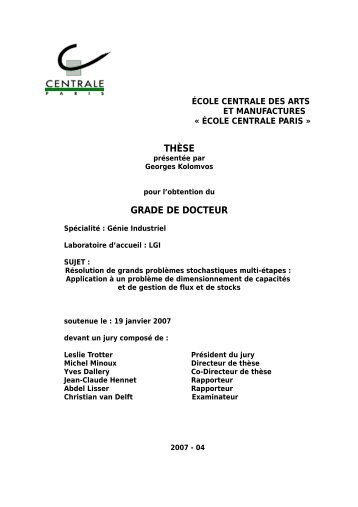 THÃSE GRADE DE DOCTEUR - Lamsade