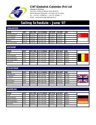 Sailing Schedule - June '07 - CWT Globelink