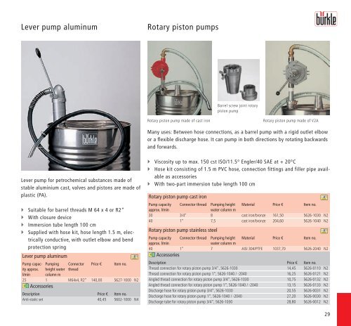 Pumps - BÃ¼rkle GmbH