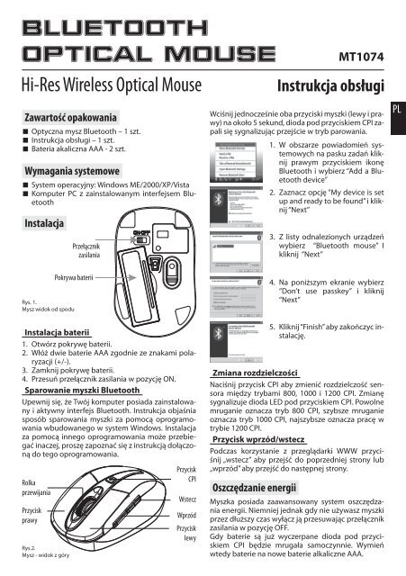 BLUETOOTH OPTICAL MOUSE - Media-Tech