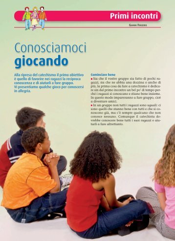 Primi incontri – Conosciamoci giocando - Dossier Catechista