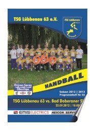 die Hallenrundschau vom 22.09.2012 lesen - TSG LÃ¼bbenau ...