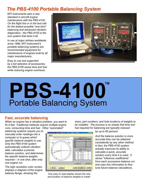 MTI PBS-4100 Jet Engine Trim Balancing System - MTI Instruments ...