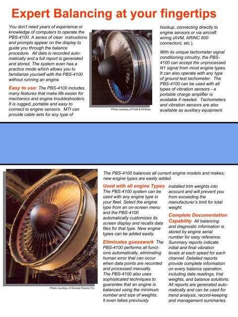 MTI PBS-4100 Jet Engine Trim Balancing System - MTI Instruments ...