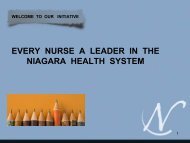 every nurse a leader in the niagara health system - RPNAO
